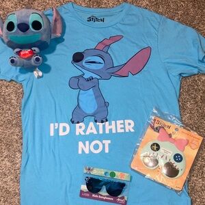 Disney Blue Stitch T-Shirt with Attitude Bundle